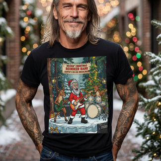 Rolig jul Santa ren djur band skojig T Shirt