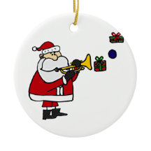 Rolig jul Santa som leker trumpeten