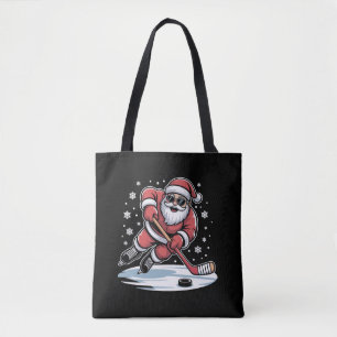 Rolig jul Santa spelar ishockey Xmas Tygkasse