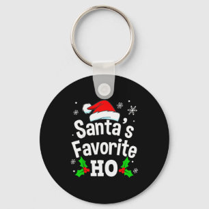 Rolig jul Santa's Favorit Ho Naughty Pyjamas Nyckelring