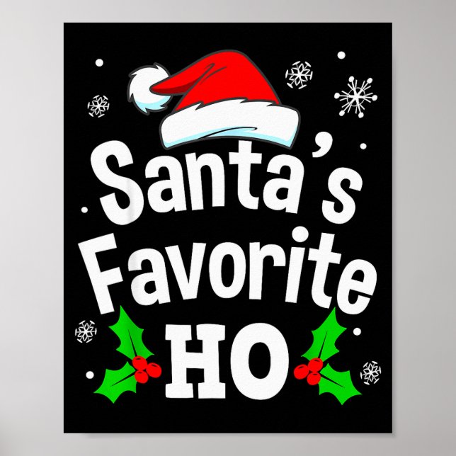 Rolig jul Santa's Favorit Ho Naughty Pyjamas Poster (Framsidan)