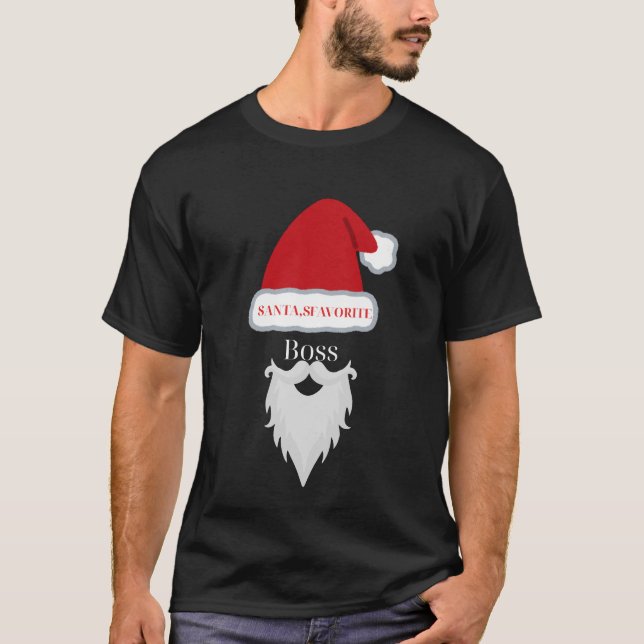 Rolig jul Santas favoritchef T-shirt (Framsida)
