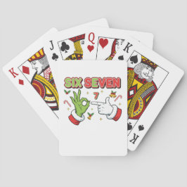 Rolig jul Sex Sju Grön Monster Holiday Casinokort