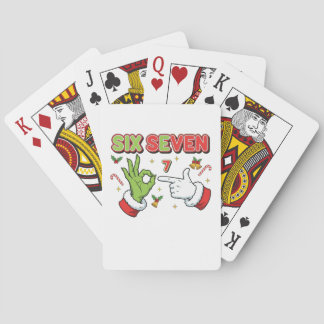 Rolig jul Sex Sju Grön Monster Holiday Casinokort