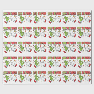 Rolig jul Sex Sju Grön Monster Holiday Presentpapper