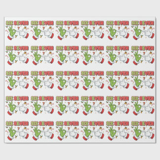 Rolig jul Sex Sju Grön Monster Holiday Presentpapper