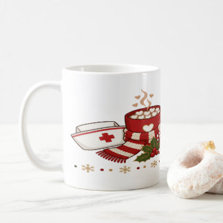 Rolig jul sjuksköterska skift typografi konst kaffemugg