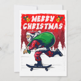 Rolig jul skateboard Santa Julkort