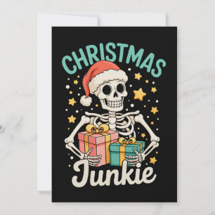 Rolig jul skojare skelett högtid jul Santa Julkort