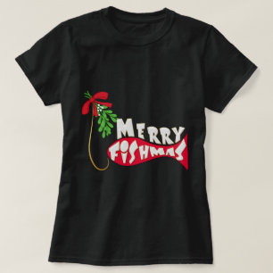 Rolig jul som fiskar skjortan - glada Fishmas T Shirt