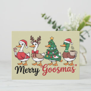 Rolig jul Söt jul Goose Santa Julkort