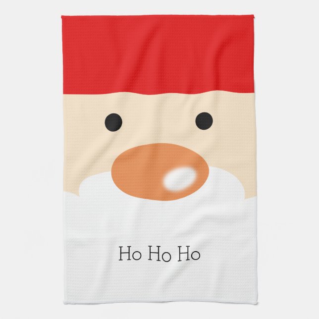 Rolig jul Söt minimal Santa ansikte Kökshandduk (Vertikal)