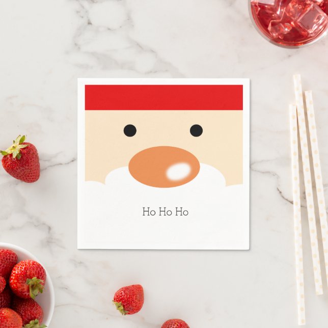 Rolig jul Söt Minimal Santa Ansikte Pappersservett (Insitu)