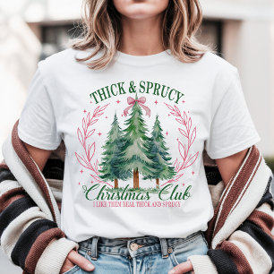 Rolig Jul Tjock & Granig Träd Klubb T Shirt