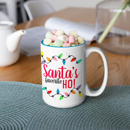 Rolig Jul tomte hjälpare jul strängljus Två-Tonad Mugg