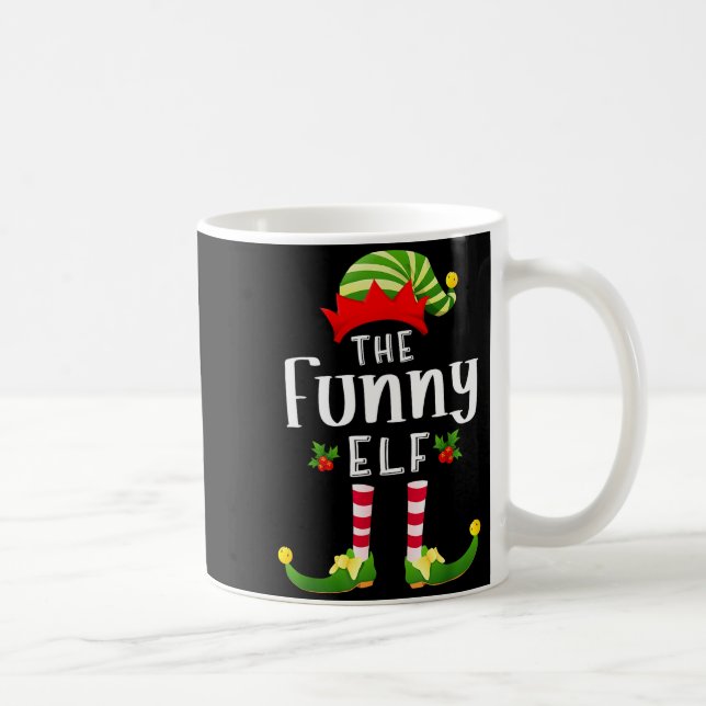 Rolig jul-tomte matchande pyjamas julfest  kaffemugg (Höger)