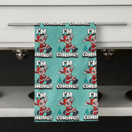 Rolig jul tomte mönster humoristisk jul kökshandduk