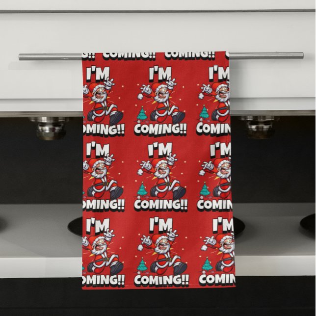 Rolig jul tomte mönster humoristisk jul kökshandduk (Skapare uppladdad)