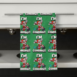 Rolig jul tomte mönster humoristisk jul kökshandduk