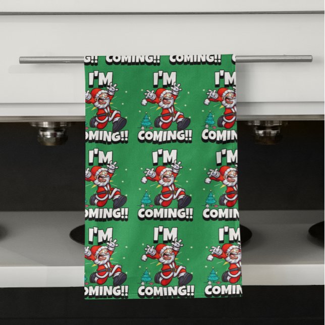 Rolig jul tomte mönster humoristisk jul kökshandduk (Skapare uppladdad)