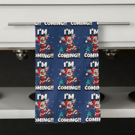 Rolig jul tomte mönster humoristisk jul kökshandduk