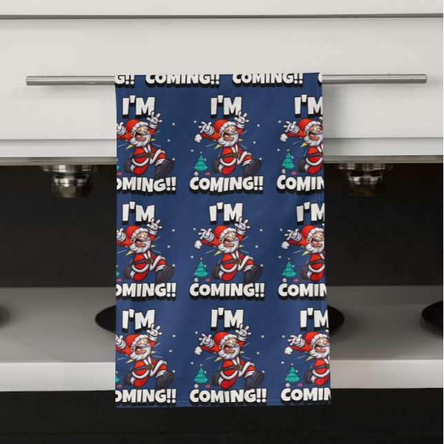 Rolig jul tomte mönster humoristisk jul kökshandduk (Skapare uppladdad)