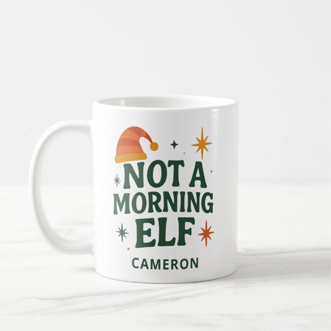 Rolig jul-tomte-morgon lat personlig kaffemugg (Vänster)