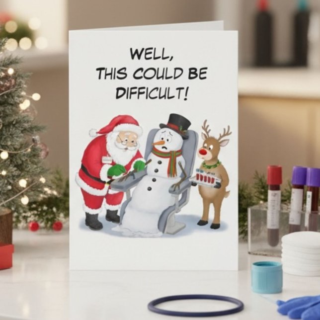 Rolig jul tomte ritning blod flebotomist kort (Skapare uppladdad)