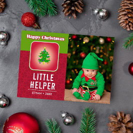 Rolig jul-tomte Söt bebis Holiday Fotokort Julkort