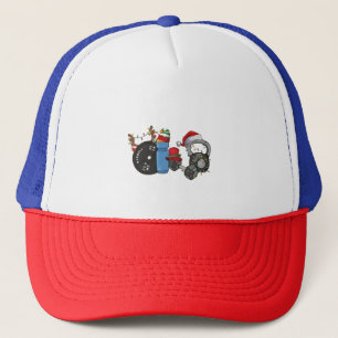 Rolig jul tomte tyngdlyftning hantlar gym jul keps