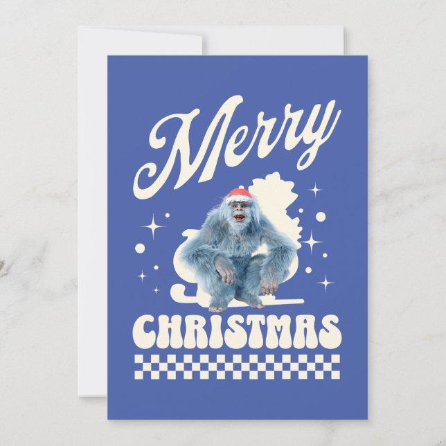 Rolig jul-yeti-semestror Humor Julkort (Framsida)
