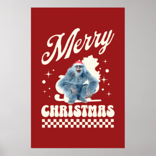 Rolig jul-yeti-semestror humor poster