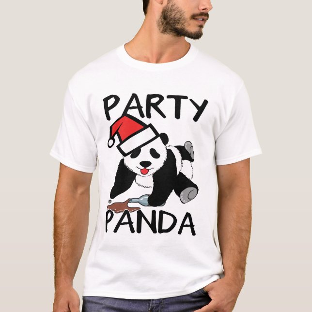 Rolig julaftonpartypanda tee shirt (Framsida)