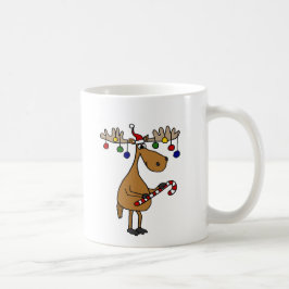 Rolig julälg med candy cane och prydnadar kaffemugg