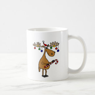 Rolig julälg med candy cane och prydnadar kaffemugg