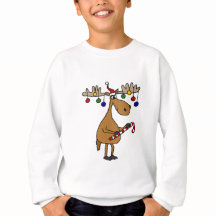 Rolig julälg med candy cane och prydnadar