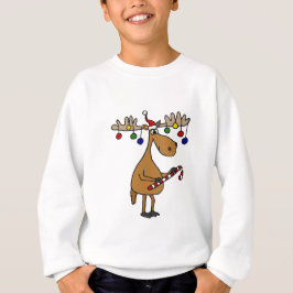 Rolig julälg med candy cane och prydnadar tee