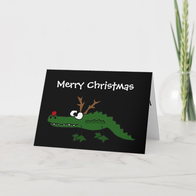 Rolig julalligator som ren helgkort (Framsida)