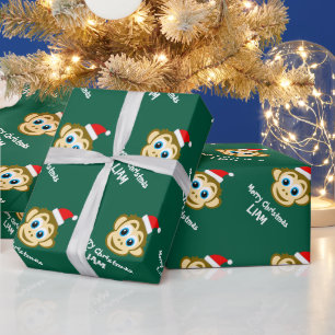 Rolig julapa i Santa-kläder julklappspapper för ba Presentpapper