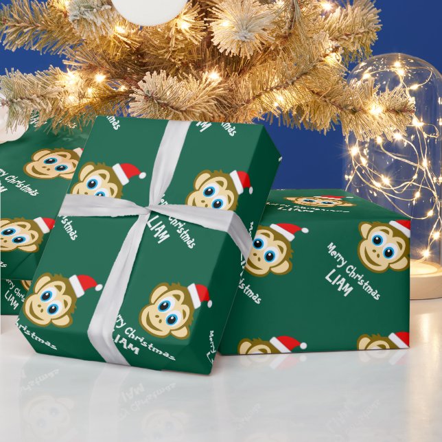 Rolig julapa i Santa-kläder julklappspapper för ba Presentpapper (Helgdagar)