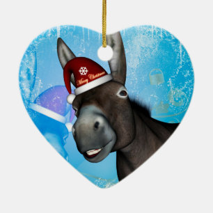 Rolig julåsna med julhatten julgransprydnad keramik