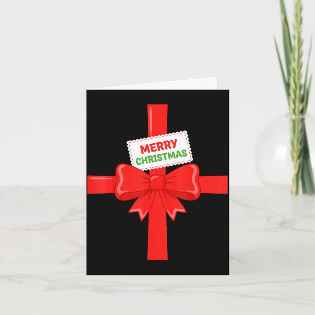 Rolig julbåge present jul kostym barn män kort (Framsida)
