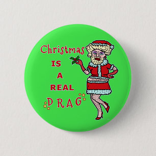 Rolig julBah Humbug Santa i friktion Knapp