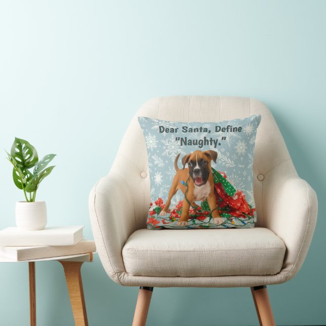 Rolig julboxerhund  kudde (Stol)