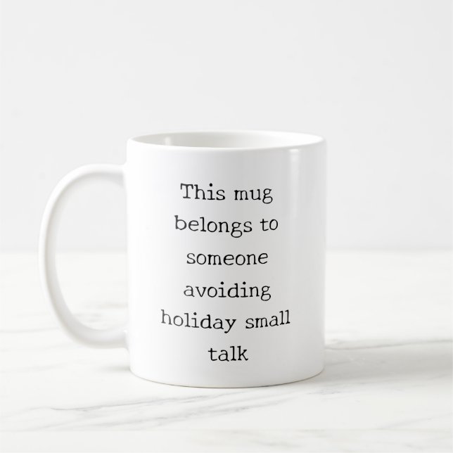 Rolig julcitat för introverta  kaffemugg (Vänster)