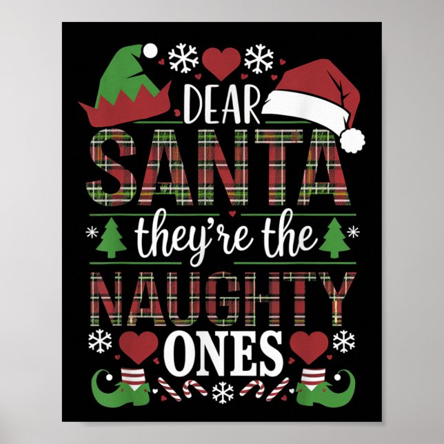 Rolig julcitat Kära Tomte De är de Stygga Ett Poster (Framsidan)