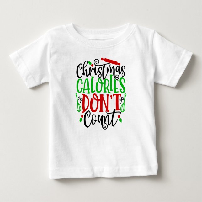 Rolig juldesign där kalorier inte räknas t shirt (Framsida)