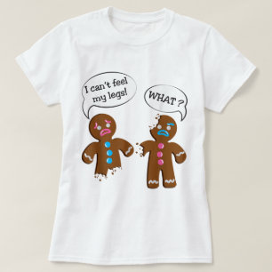 Rolig juldesign med pepparkaksgubbe t shirt