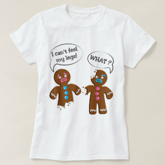 Rolig juldesign med pepparkaksgubbe t shirt