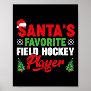 Rolig Julens Tomtes Favorit Landhockeyspelare Jul Poster